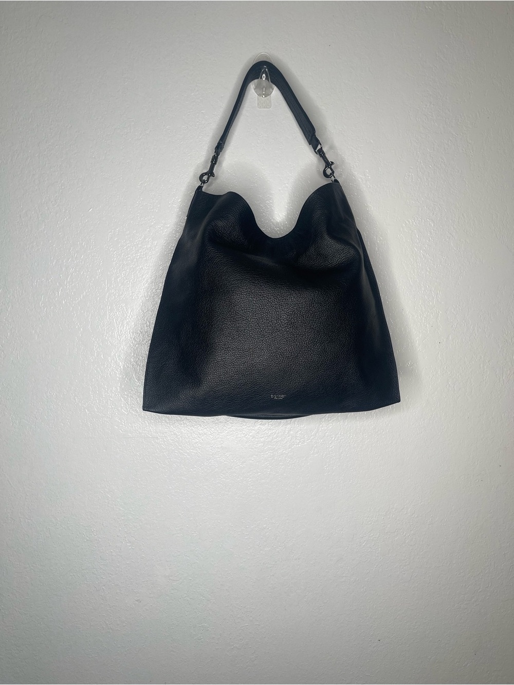 Botkier Black Pebbled Leather Oversized Hobo Shoulder Bag